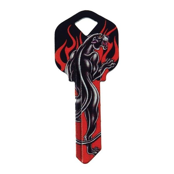 Hillman Hillman 5005189 Wackey Black Panther & Flames House & Office Blank Single Sided Universal Key - Pack of 6 5005189 - main